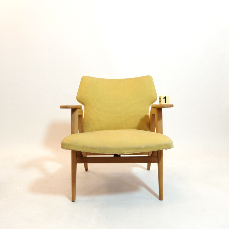 Vintage armchair with armrest by Roger Landault, 1950
