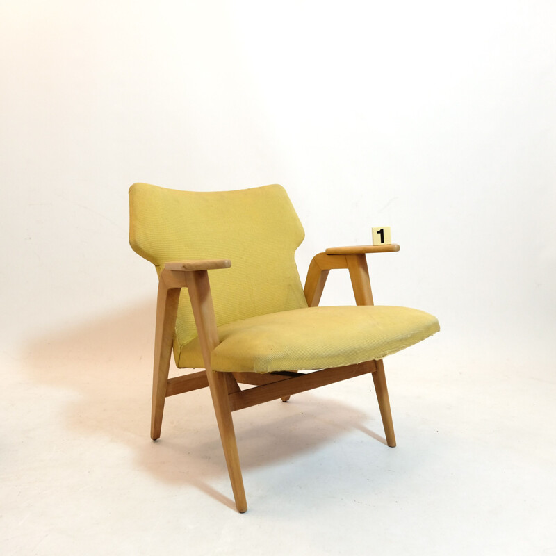 Vintage armchair with armrest by Roger Landault, 1950