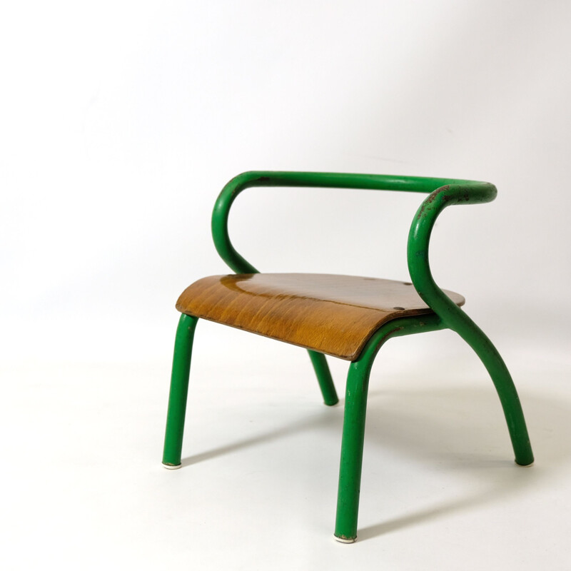 Vintage children's chair for Mobilor, by Jacques Hitier 1940