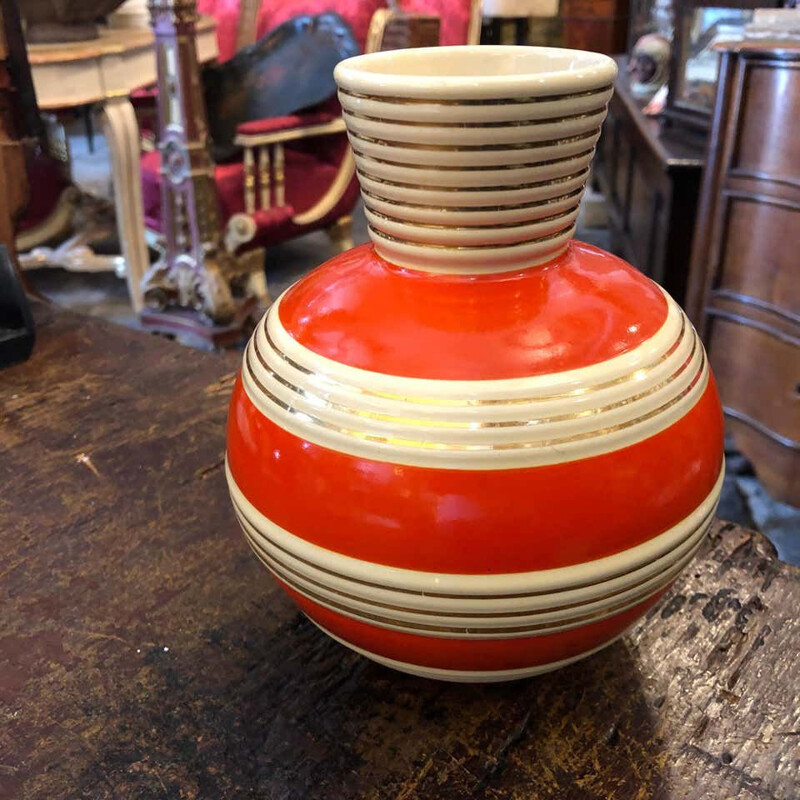 Vase vintage  en céramique de Rometti, Italie 1940