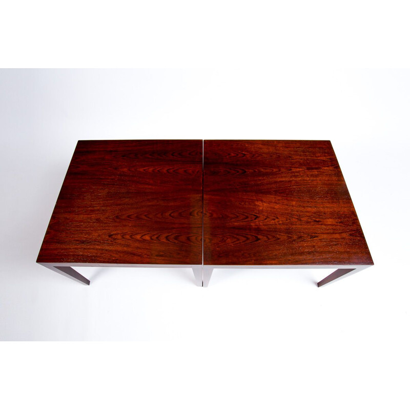 Pair of vintage Severin rosewood coffee tables by Hansen for Haslev, Denmark 1960