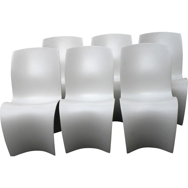 Set of six "Three Skin" chairs in beech, Ron ARAD - 1990s