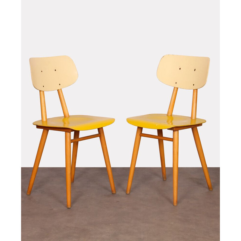 Pair of vintage chairs by Ton, 1960