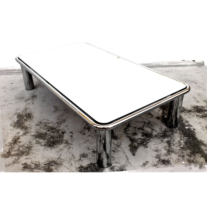 Vintage coffee table with mirror 621 by Cassina for Gianfranco Frattini, Italy 1970