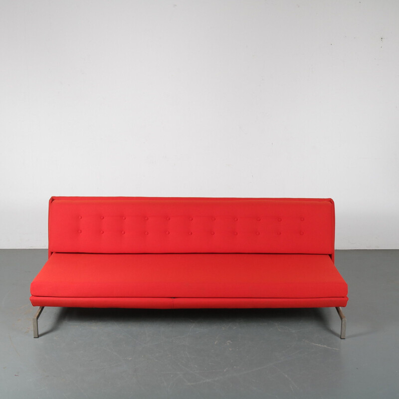 Vintage chrome-plated metal sofa bed by George van Rijk for Beaufort, Belgium 1960
