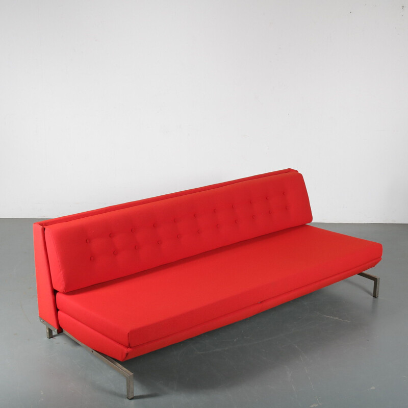 Vintage chrome-plated metal sofa bed by George van Rijk for Beaufort, Belgium 1960