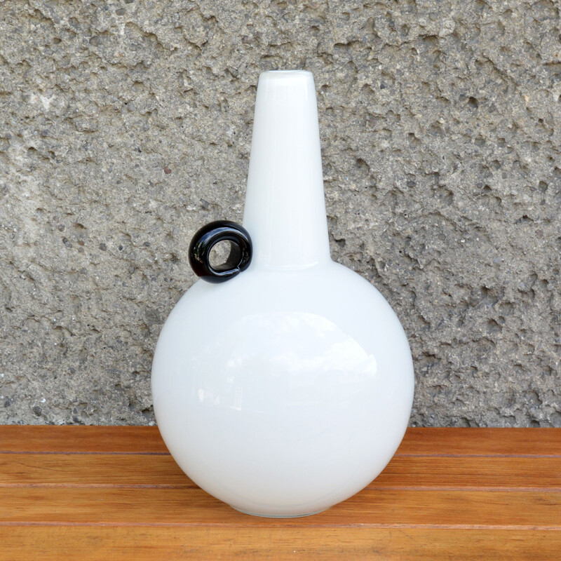 Vintage Amphora vase, by J. Słuczan - Orkusz, Glassworks Tarnowiec, Poland 1980s