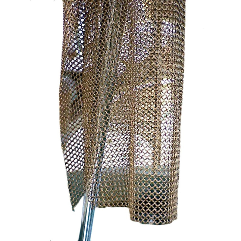 Vintage scultura floor lamp Ecate Toni Cordero Artemide bronze and chain mail 1990