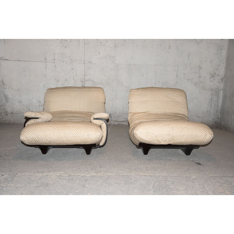 Vintage chair and Marsala armchair by Michel Ducaroy for Ligne Roset 1972
