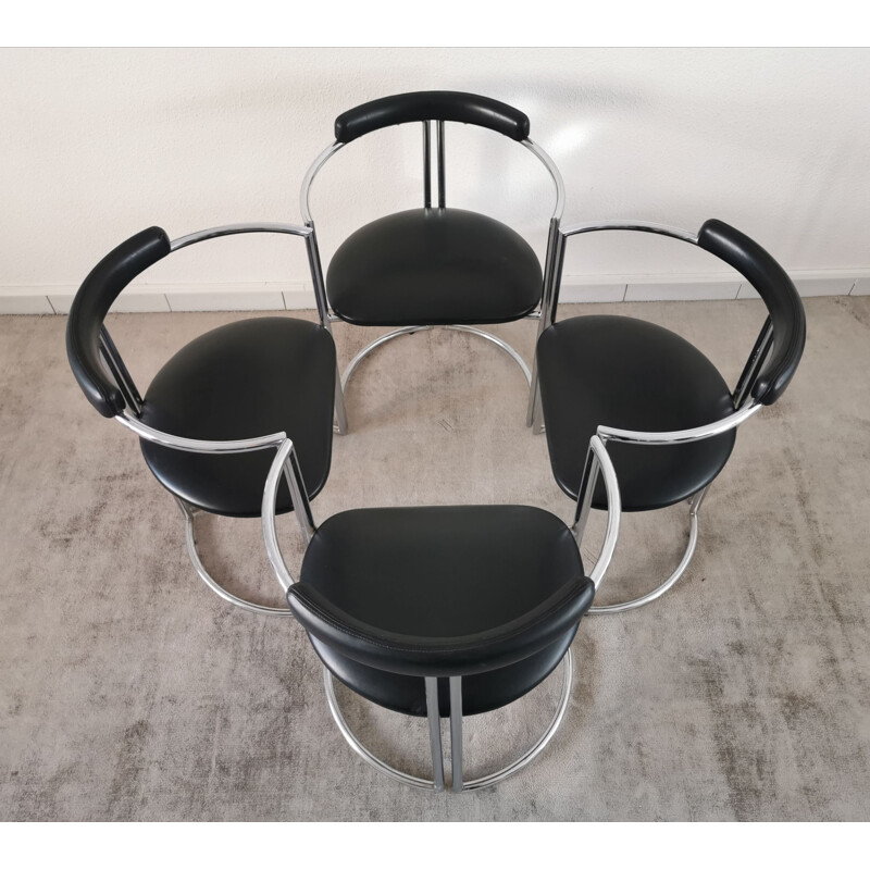 Vintage Chrome Metal Dining Room Set 1970's