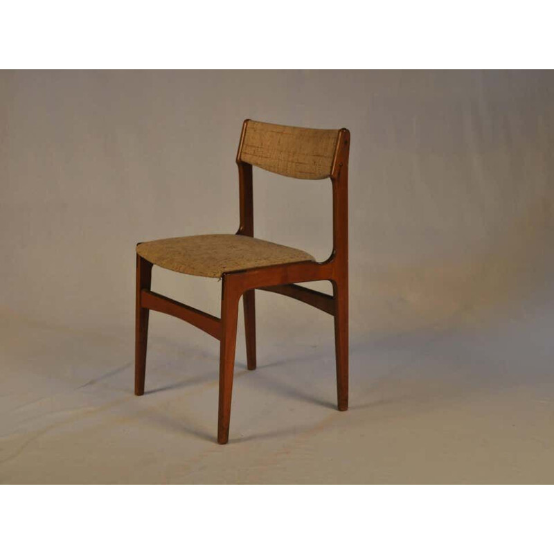 Set of 6 Dining Chairs in Teak Inc. Reupholstery by Erik Buch 1960s