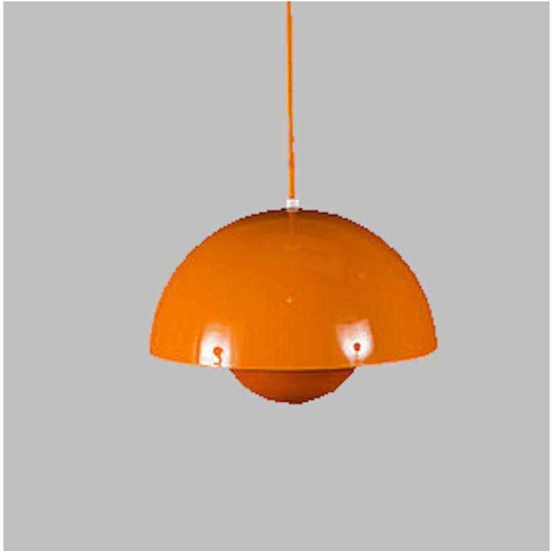 Vintage Pendant Light for Louis Poulsen Verner Panton Enamel Flowerpot  Denmark 1970s