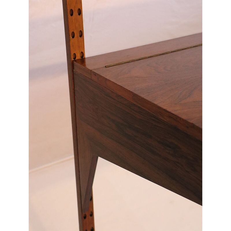 Vintage desk and shelving system rosewood scandinavian 1960