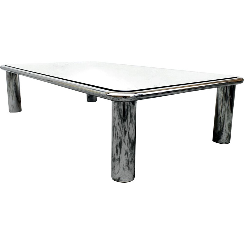 Mesa de centro vintage con espejo 621 de Cassina para Gianfranco Frattini, Italia 1970