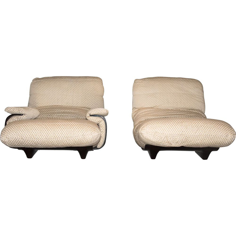 Vintage chair and Marsala armchair by Michel Ducaroy for Ligne Roset 1972