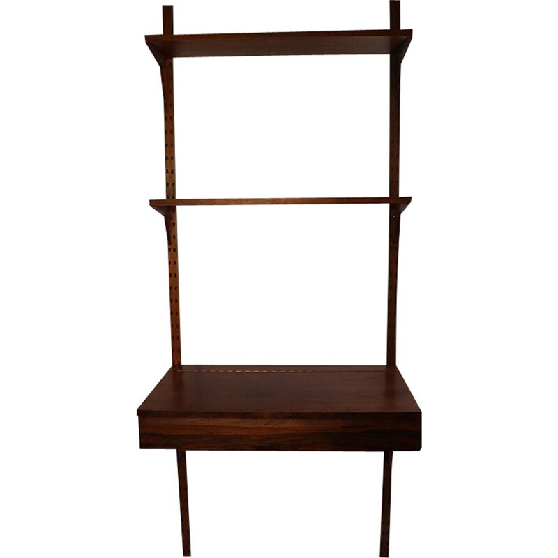 Vintage desk and shelving system rosewood scandinavian 1960