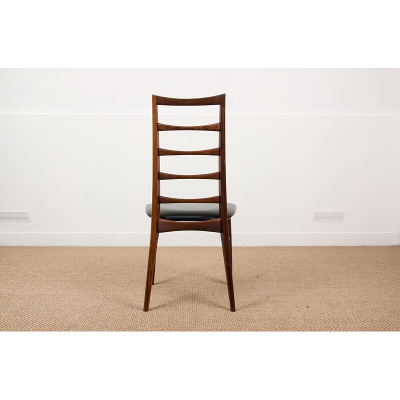 Série de 6 chaises vintage en palissandre de Rio, modèle Liz de Niels Koefoed Danoises