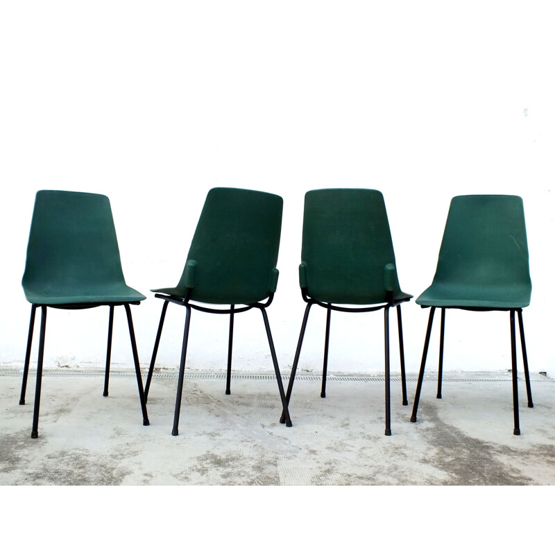 Set of 12 Fantasia vintage chairs France 1960