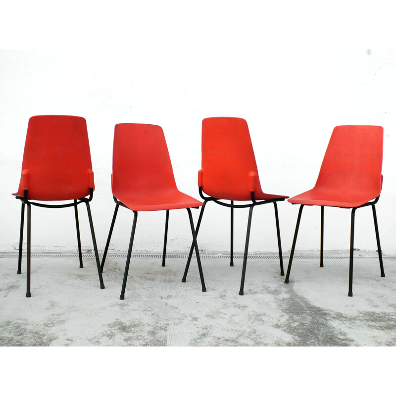 Set of 12 Fantasia vintage chairs France 1960