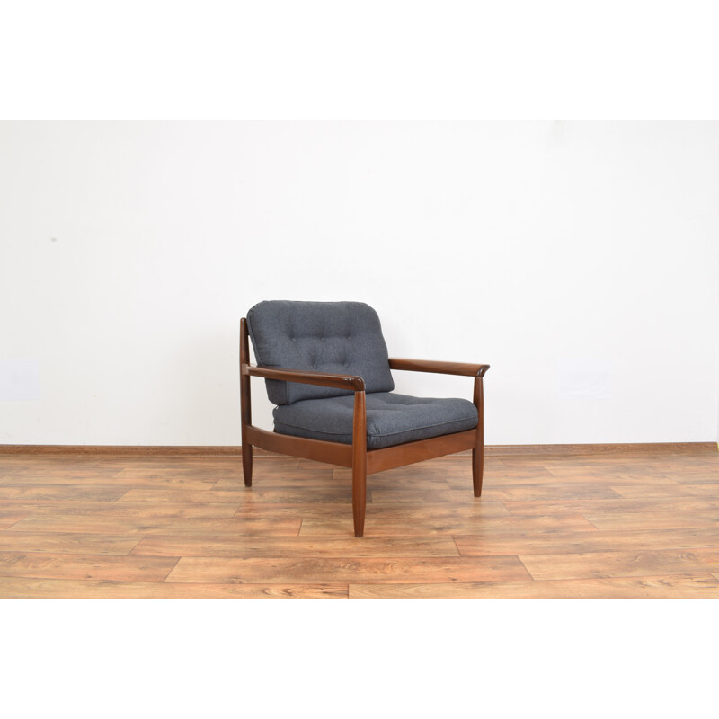 Fauteuil lounge vintage en teck Danemark, 1960