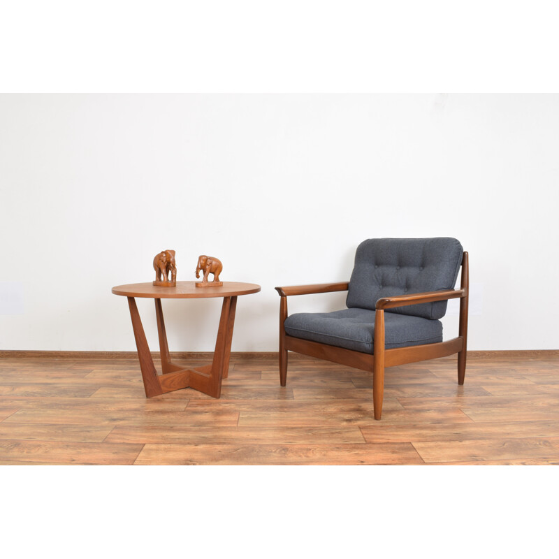 Fauteuil lounge vintage en teck Danemark, 1960