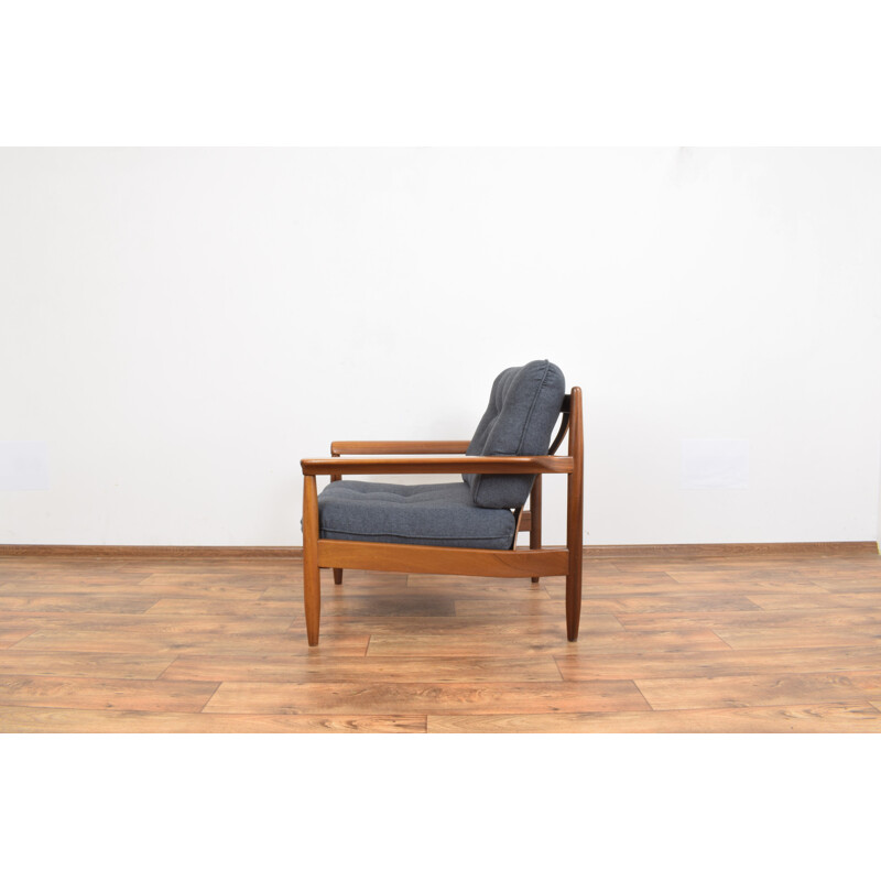 Fauteuil lounge vintage en teck Danemark, 1960