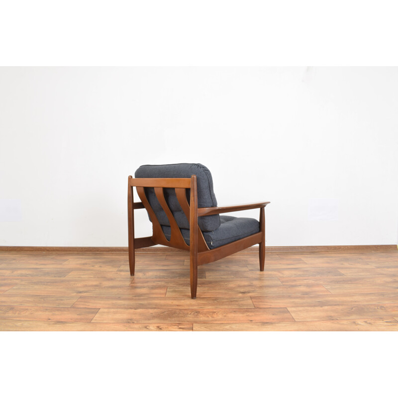 Fauteuil lounge vintage en teck Danemark, 1960