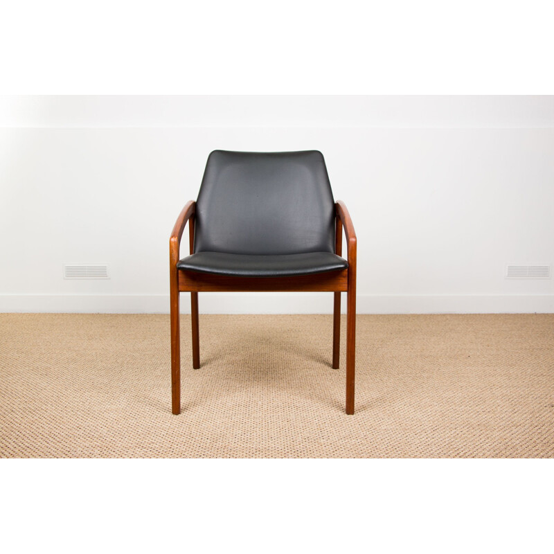 Vintage Teak lounge or office armchair model 23 by Henning Kjaernulf Danish 1960