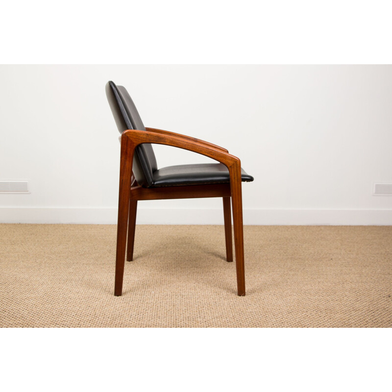 Vintage Teak lounge or office armchair model 23 by Henning Kjaernulf Danish 1960