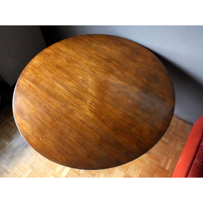 Vintage table walnut iron brass by Borsani Osvaldo for Tecno Italy 1954