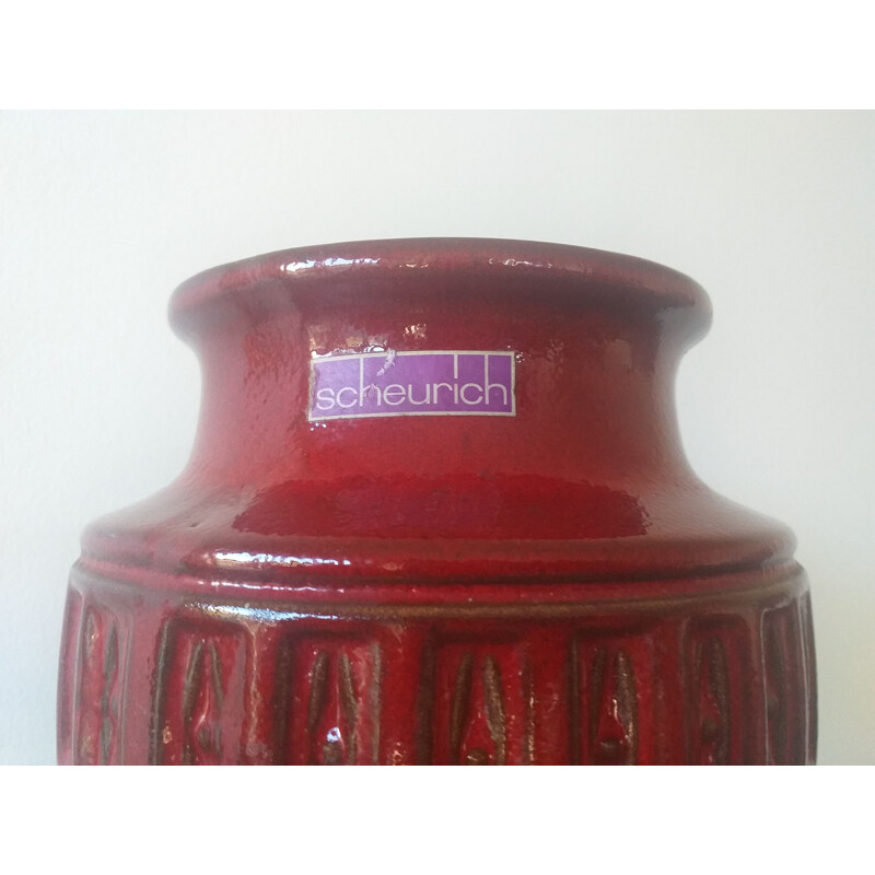 Grand vase vintage Scheurich, Allemagne de l'Ouest 1970