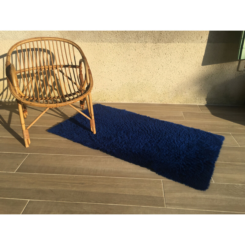 Vintage carpet Bleu Electrique 1980 