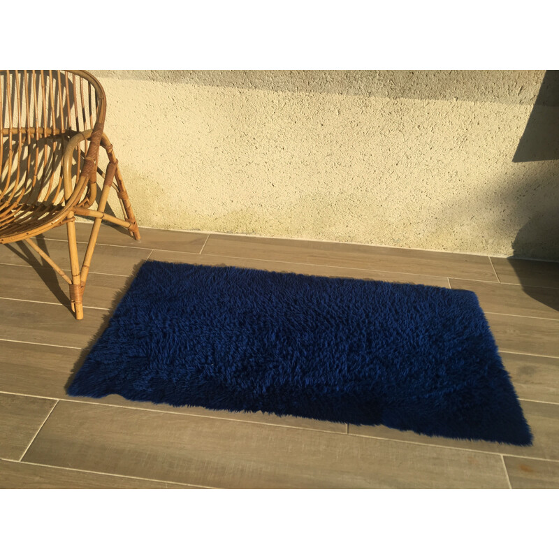 Vintage carpet Bleu Electrique 1980 