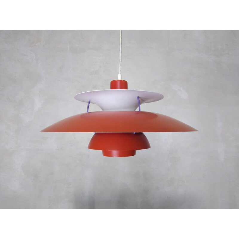 Vintage Red Lamp PH5, Poul Henningsen, Louis Poulsen, Denmark 1960