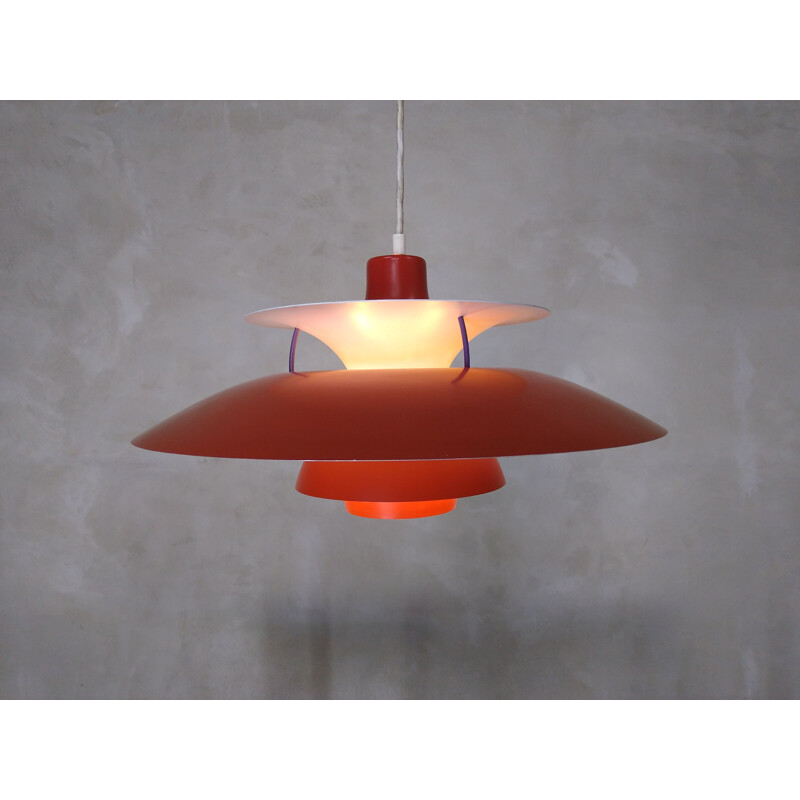 Vintage Red Lamp PH5, Poul Henningsen, Louis Poulsen, Denmark 1960