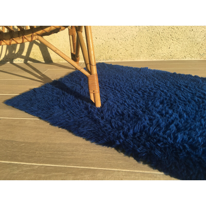 Vintage carpet Bleu Electrique 1980 