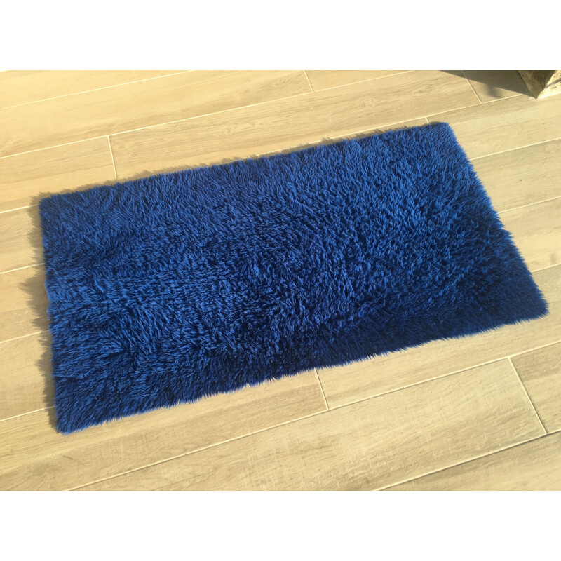 Vintage carpet Bleu Electrique 1980 