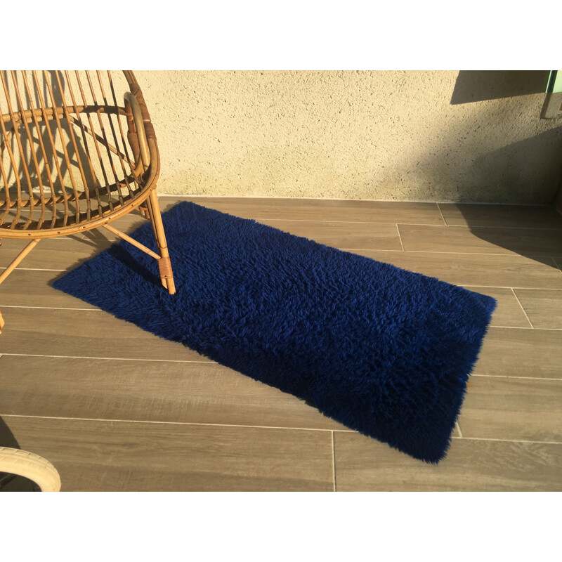 Vintage carpet Bleu Electrique 1980 