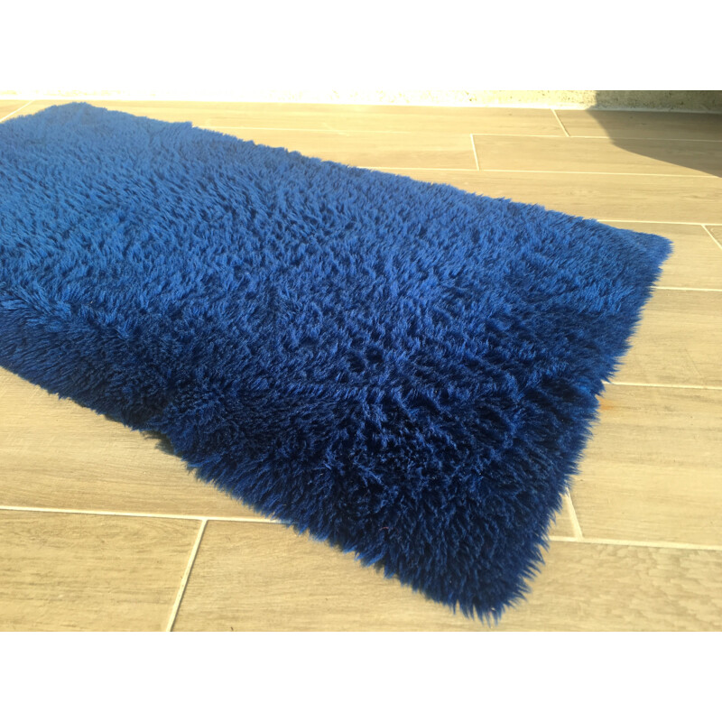 Vintage carpet Bleu Electrique 1980 