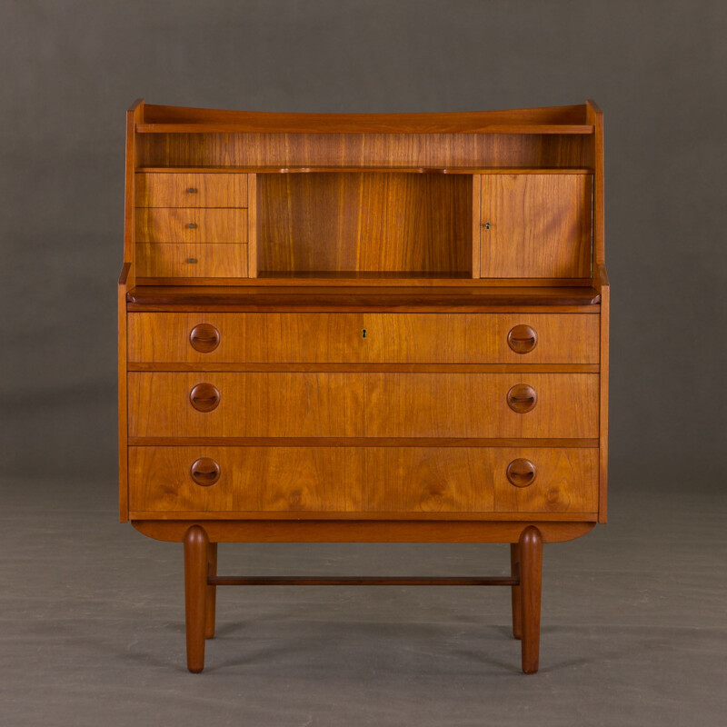 Vintage sculptural teak secretaire,Amager Bolighus Denmark, 1960s