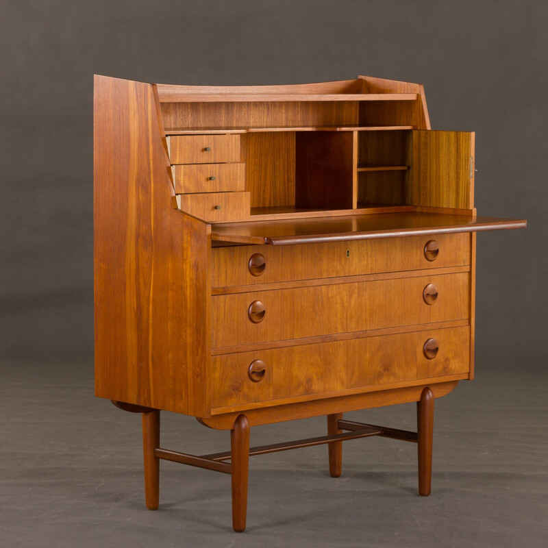 Vintage sculptural teak secretaire,Amager Bolighus Denmark, 1960s