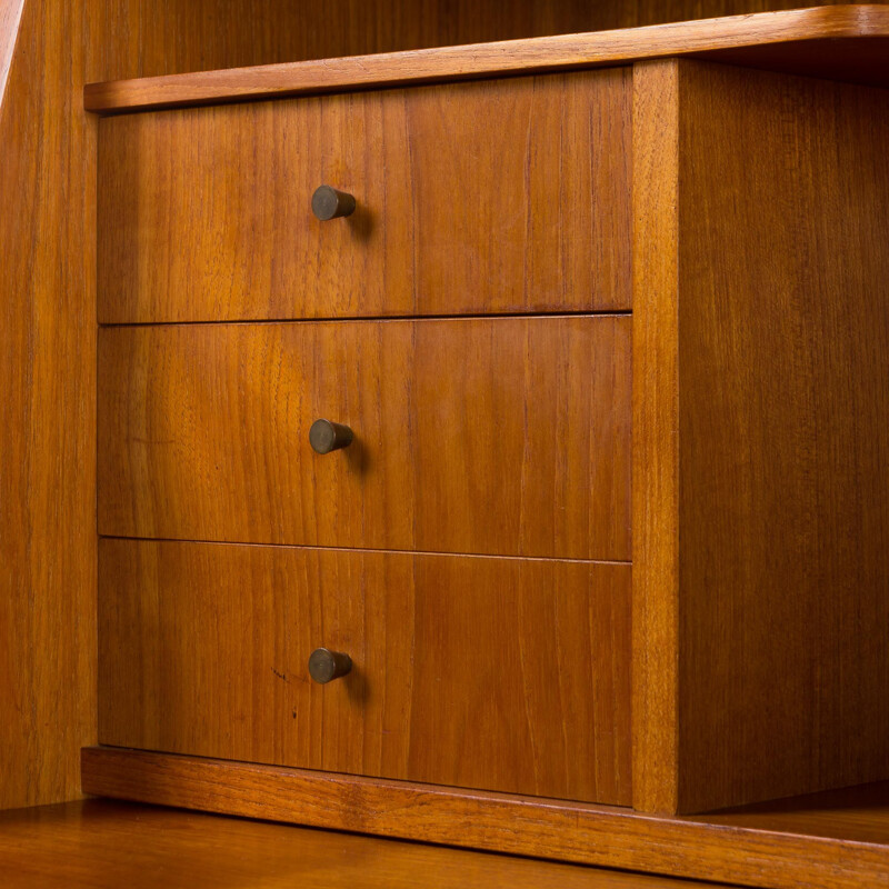 Vintage sculptural teak secretaire,Amager Bolighus Denmark, 1960s