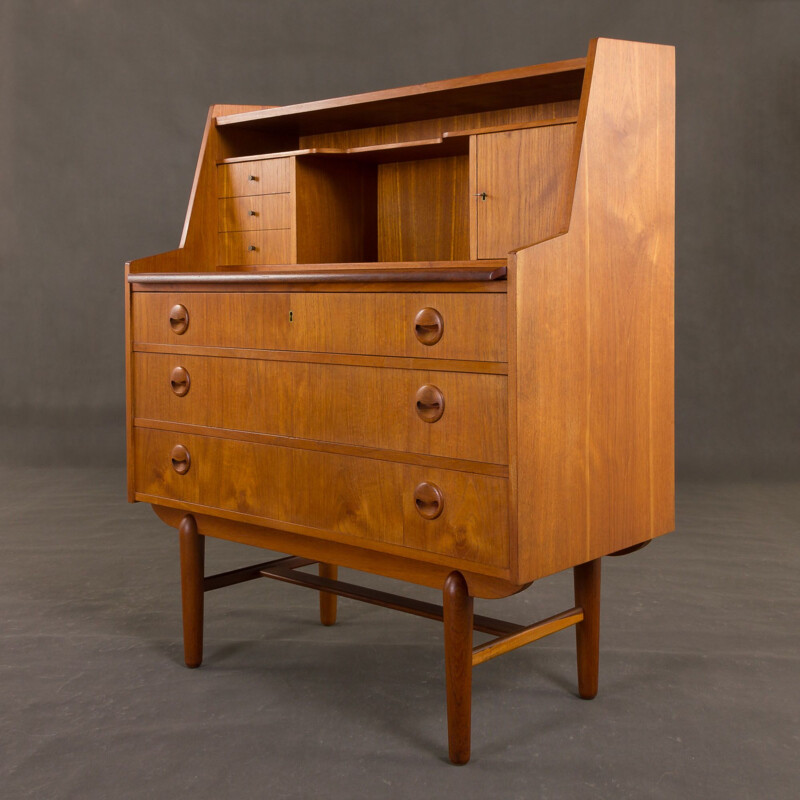 Vintage sculptural teak secretaire,Amager Bolighus Denmark, 1960s