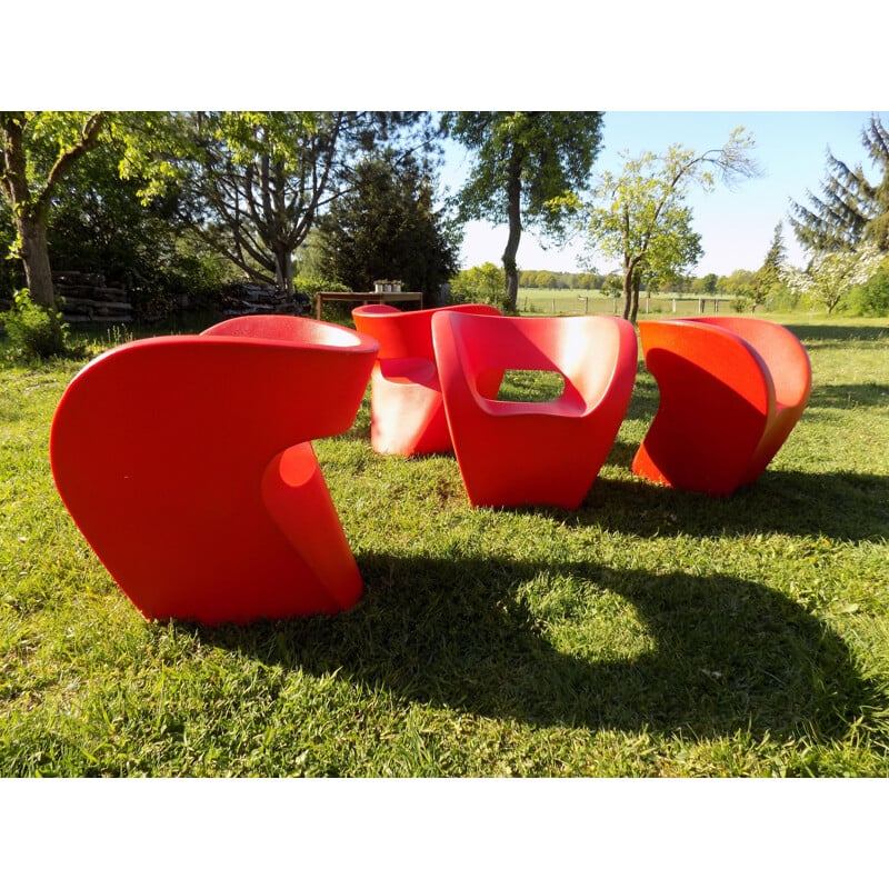 Set of 4 vintage outdoor chairs Moroso Little Albert by Ron Arad