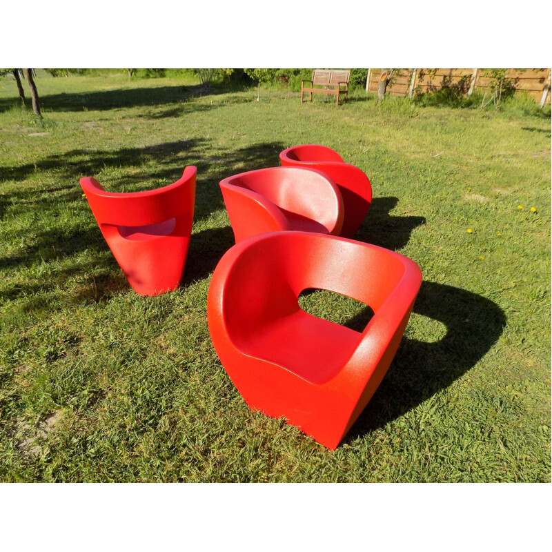 Set of 4 vintage outdoor chairs Moroso Little Albert by Ron Arad