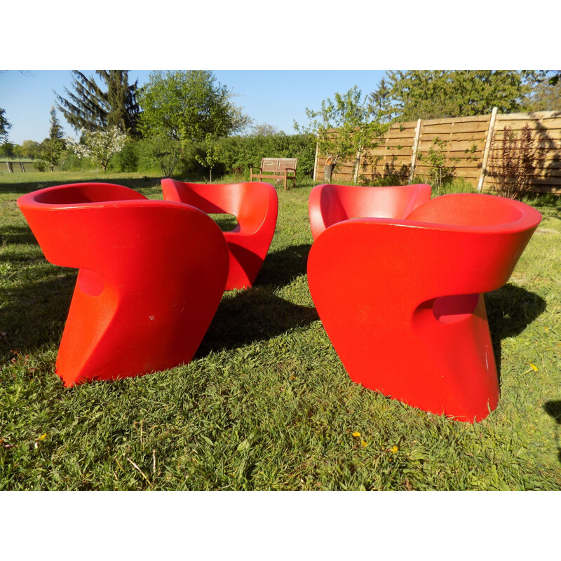 Set of 4 vintage outdoor chairs Moroso Little Albert by Ron Arad