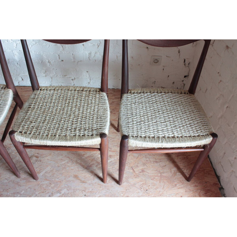 Set of 4 Vintage Chairs model BAMBI by Rastad and Relling Norvege