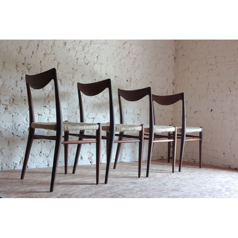 Set of 4 Vintage Chairs model BAMBI by Rastad and Relling Norvege