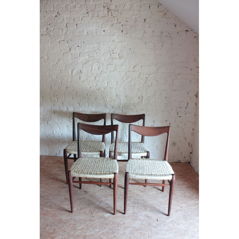 Set of 4 Vintage Chairs model BAMBI by Rastad and Relling Norvege