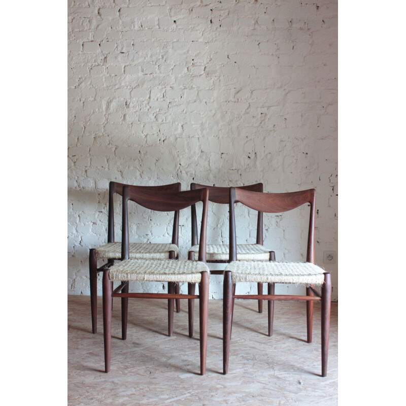 Set of 4 Vintage Chairs model BAMBI by Rastad and Relling Norvege